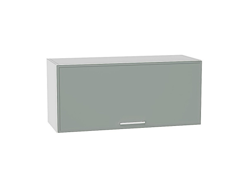 358*800*321 Шкаф верхний горизонтальный Квадро Аквамарин/Белый