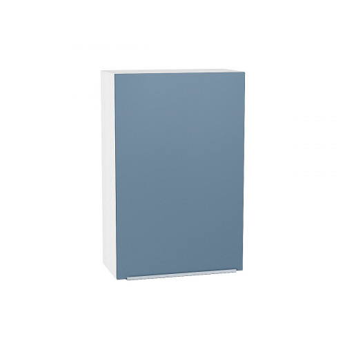 920*600* Шкаф верхний с 1-ой дверцей Фьюжн Silky Blue Белый