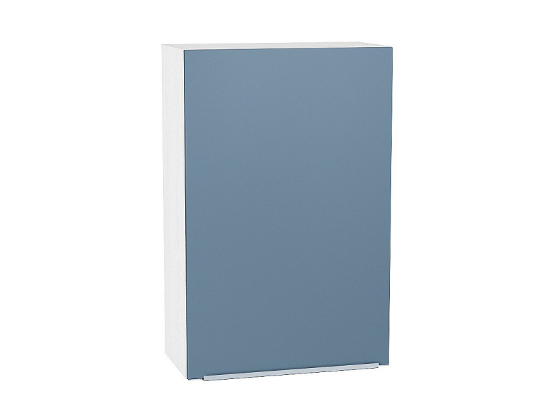 920*600* Шкаф верхний с 1-ой дверцей Фьюжн Silky Blue Белый