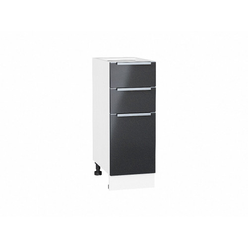 816*300* Шкаф нижний с 3-мя ящиками Фьюжн Anthracite Белый