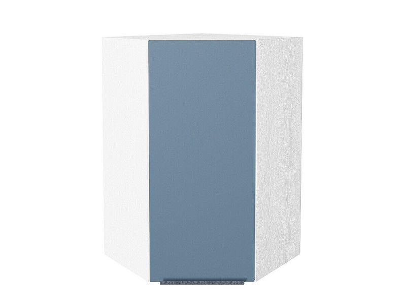 920*600*600 Шкаф верхний угловой Фьюжн Silky Blue Белый