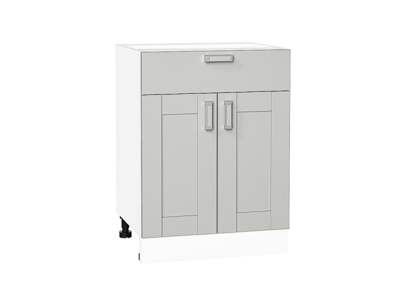 Кухня 816*600*Шкаф нижний с 2-мя дверцами и ящиком Лофт Grey Silk/Белый