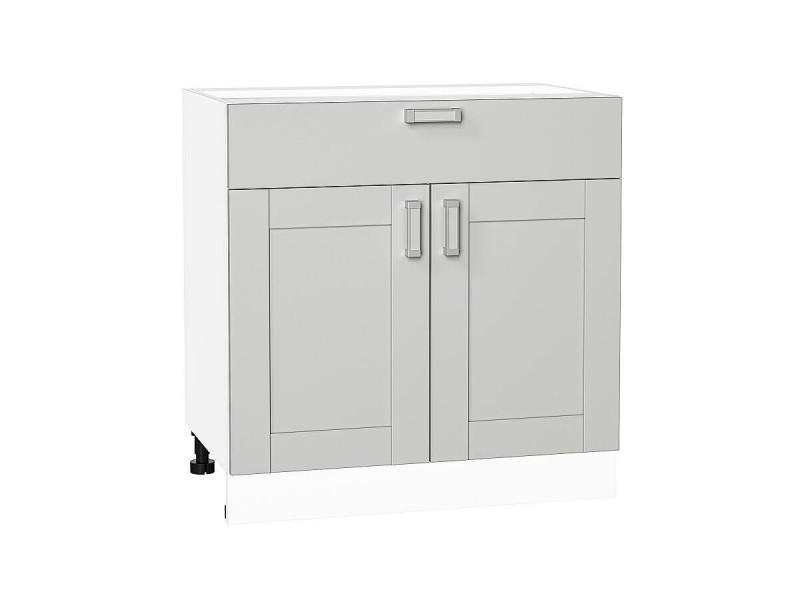 Кухня 816*800*Шкаф нижний с 2-мя дверцами и ящиком Лофт Grey Silk/Белый